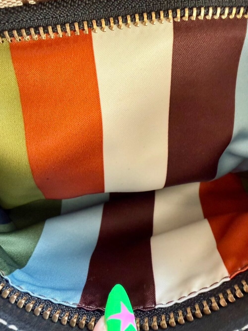 Coach Legacy Tan Signature Black Leather Trim Double Turnlock Satchel Bag 10339 - Picture 8 of 16